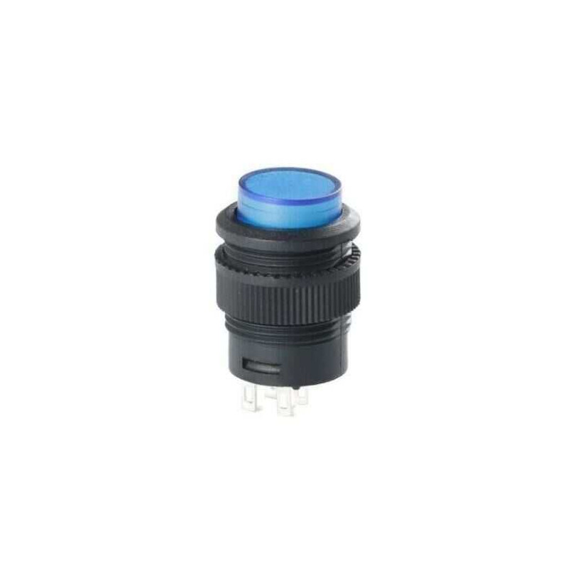 Çin RL16-503BY-MV ,Montaj 16mm,Kontak-1A,Mavi Yaylı,M16 Buton
