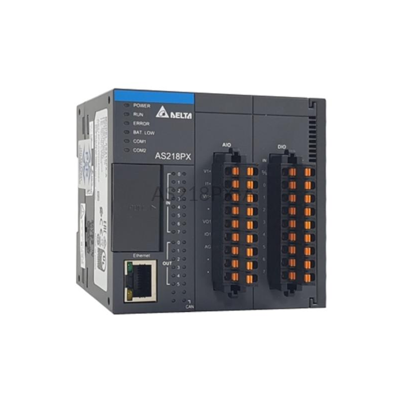 Delta AS218PX-A ,Besleme 24vdc,Giriş 8-Dijital 2-Analog,Çıkış 6-PNP 2-Analog,Ethernet,CanOpen,Hafıza 64K,Plc Cpu Modül