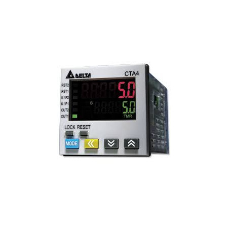 Delta CTA4100A ,Ebat 48x48mm,Besleme 110v..220vac,Çıkış Kontak-2A2K, 6-Hane,Sayıcı Takometre Zaman Röle