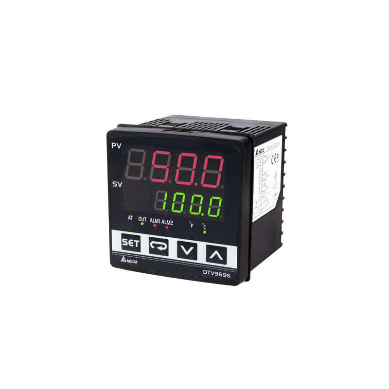 Delta DTV9696R ,Ebat 96x96mm,Besleme 220vac,Giriş PT100 TC ANALOG,Çıkış Kontak-3A,Vana Kontrol