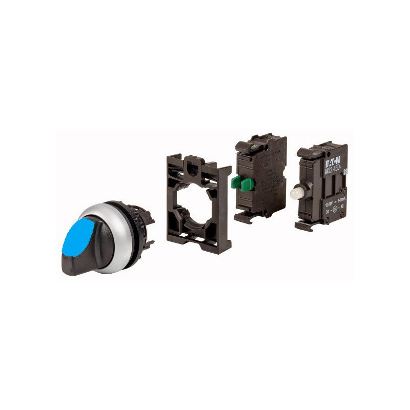 Eaton M22-WRLK-B K10 24 ,Montaj 22mm,2-Konum Kontak-1A,Mavi-24v Kalıcı,M22 Anahtar