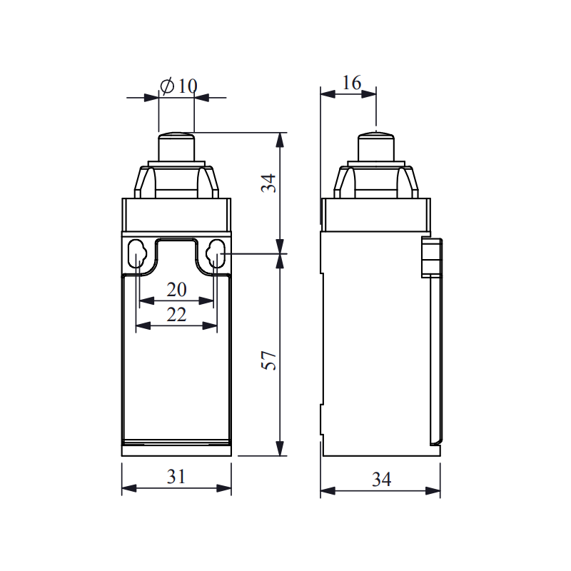 Emas L3K13PUM211 ,Plastik Gövde-31x34x70mm,Kontak 1A1K,Pim,Sınır Sivic