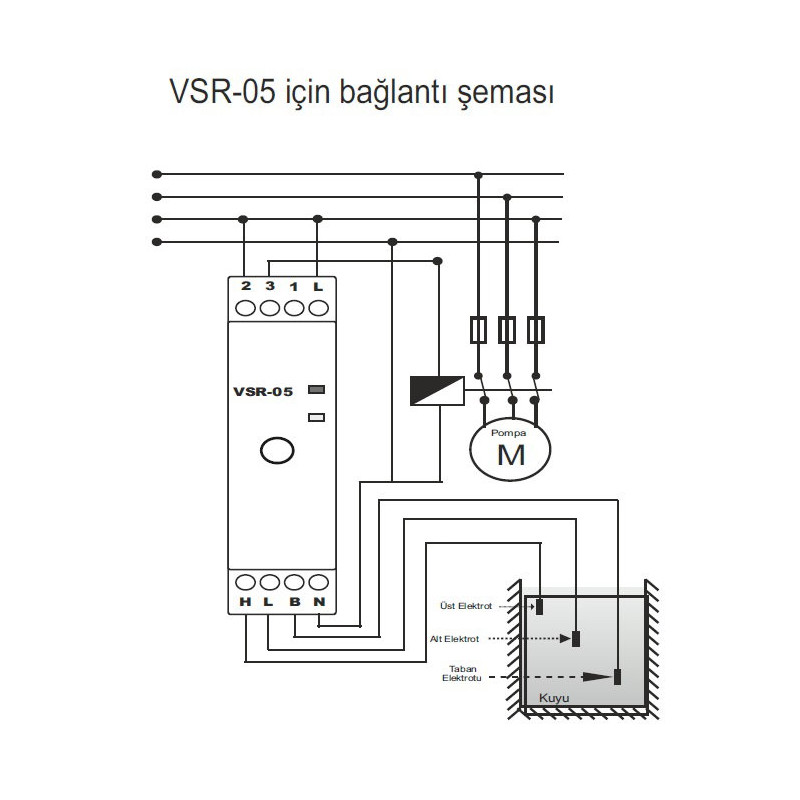Er-na VSR-05-24VDC ,Ray Dın,Besleme 24vdc,Ayar 5..100k,Kontak-1A1K,Sıvı Seviye Röle