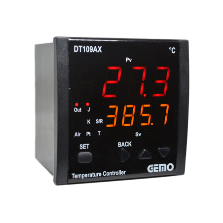 Gemo DT109AX-230VAC-R ,Ebat 96x96mm,Besleme 110v..220vac,Sensör PT100 TC,Çıkış Kontak-2A2K,Isı Kontrol Termostat