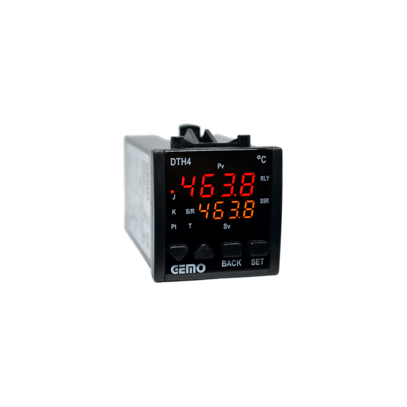 Gemo DTH4-24V ,Ebat 48x48mm,Besleme 24vac dc,Sensör PT100 TC,Çıkış Kontak Ssr,Isı Kontrol Termostat