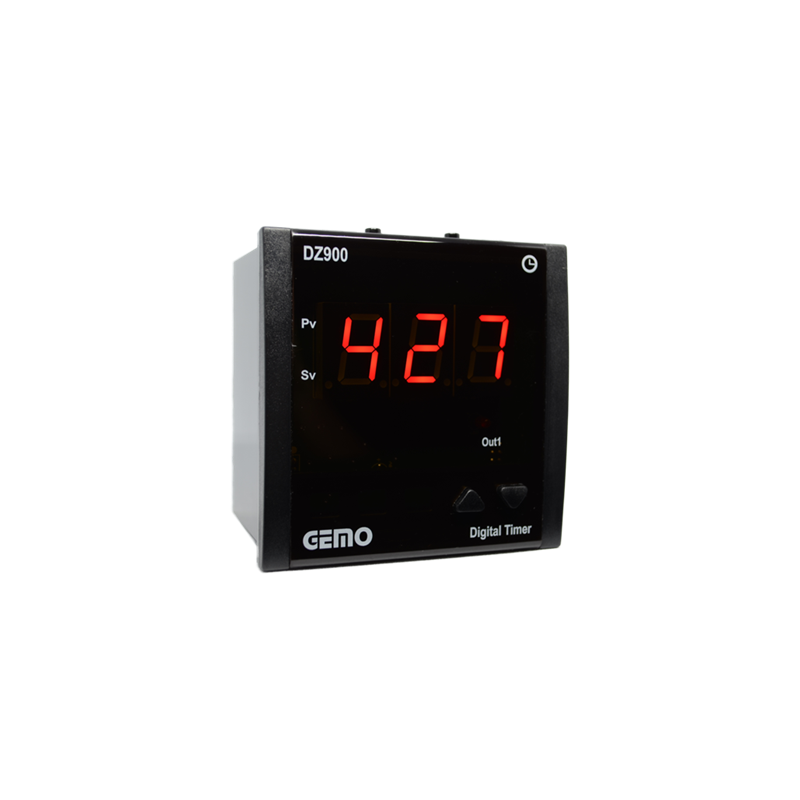 Gemo DZ900-230VAC ,Ebat 96x96mm,Besleme 110v..220vac,Kontak-2A1K,Zaman Röle