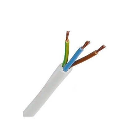 Koç H05VV-F 3x1.5 ,Kesit 1.5mm ,3-Damar Çok Telli,1mt,Beyaz,TTR Kablo