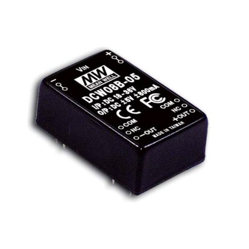 Meanwell DCW08B-12 ,Besleme 18..36vdc,Çıkış 12vdc 650mA,-12v 650mA,Dc-Dc Konverter