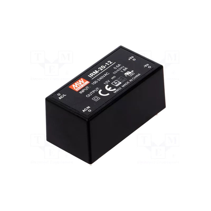 Meanwell IRM-20-12 ,Besleme 110v..220vac,Çıkış 12vdc 1.8 Amper,Pcb Güç Kaynağı