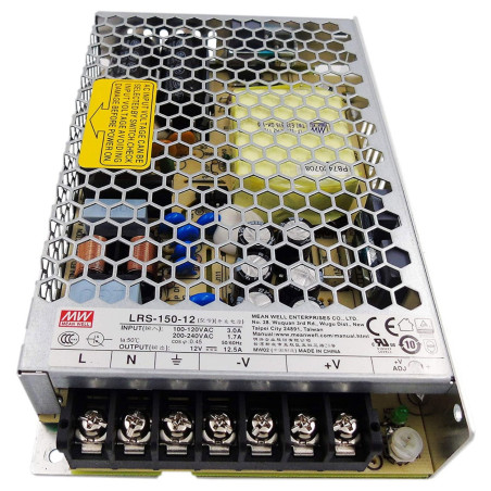 Meanwell LRS-150-12 ,Besleme 110v..220vac,Çıkış 12vdc 12.5 Amper,Güç 150w,Smps,Güç Kaynağı