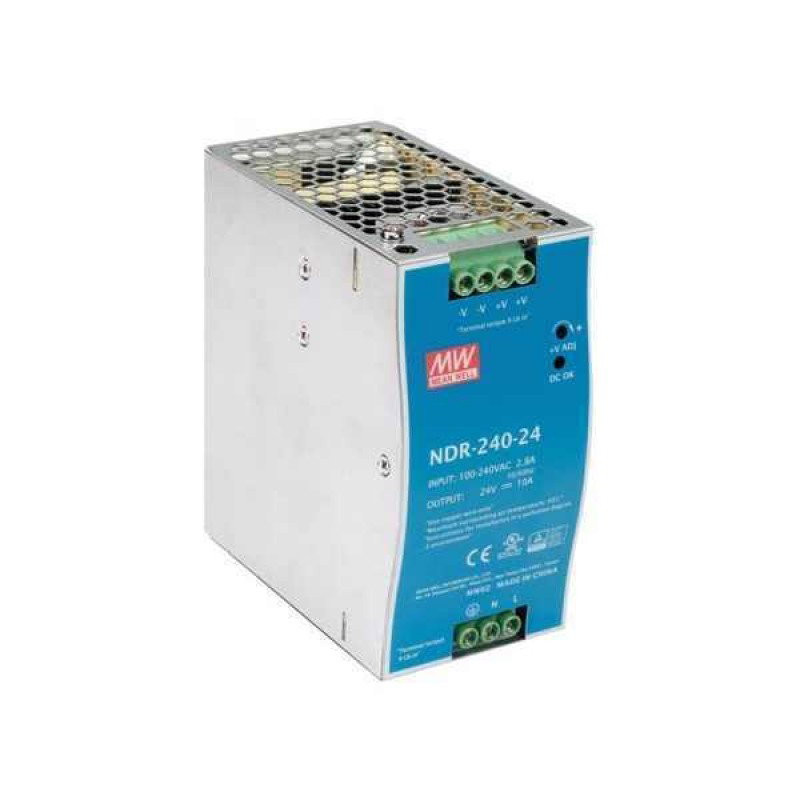 Meanwell NDR-240-48 ,Besleme 110v..220vac,Çıkış 48vdc 5 Amper,Güç 240w,Ray Tip,Smps,Güç Kaynağı