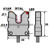 Mefa İKS-B30TA-PK ,Ebat 35x30x15mm,Ölçüm 3mm,Çıkış PNP-NC,Beslem 10v..30vdc,Ayar İptal,3-Kablo 1mt,İplik Sensör