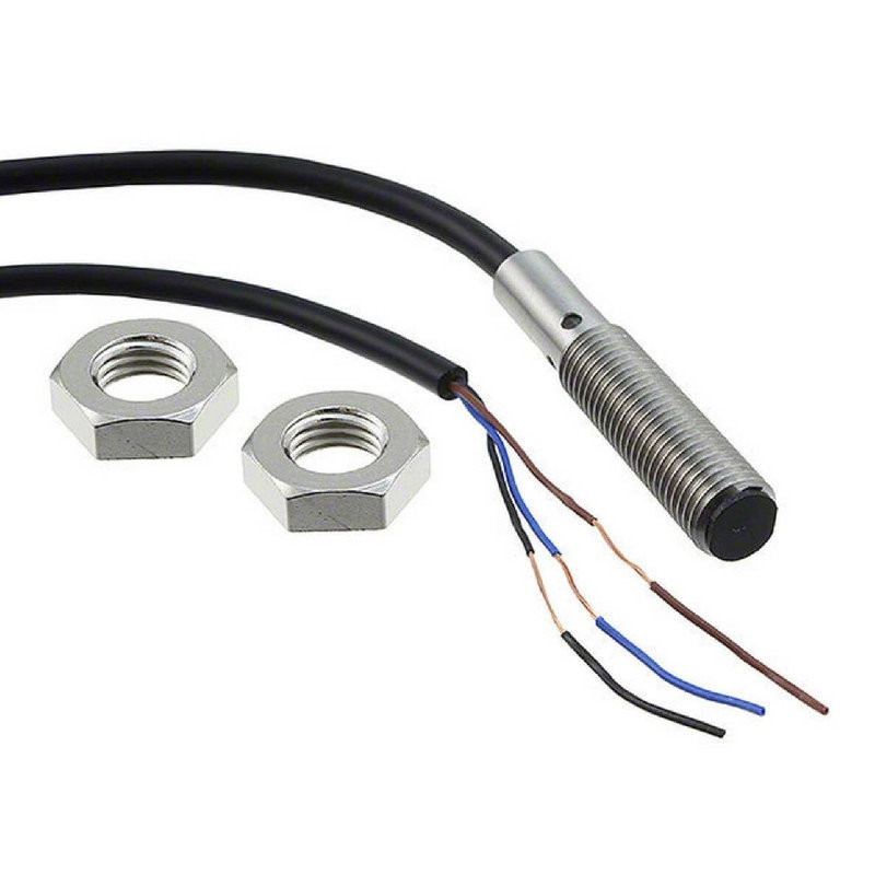 Omron E2B-S08KS02-WP-B1 ,Ebat M8x40mm,Ölçüm 2mm,Çıkış PNP-NO,Besleme 10v..30vdc,3-Kablo,Endüktif Metal Sensör