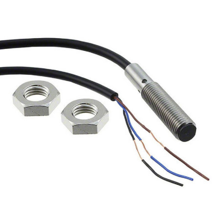Omron E2B-S08KS02-WP-B1 ,Ebat M8x40mm,Ölçüm 2mm,Çıkış PNP-NO,Besleme 10v..30vdc,3-Kablo,Endüktif Metal Sensör