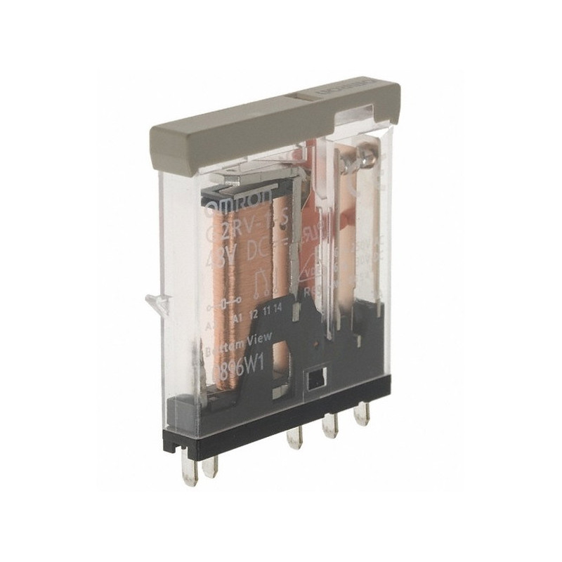 Omron G2RV-1-S-G DC48,Bobin 48vdc,Kontak 1A1K 6 Amper,Led,Kalın-5pin,Slim Röle