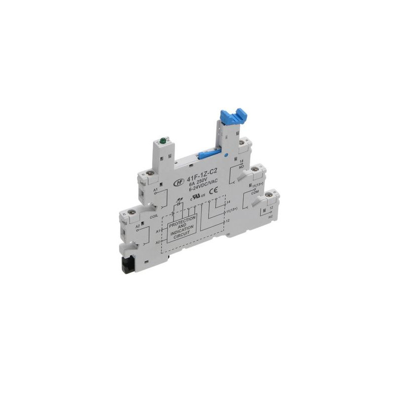 Panasonic 41F-1Z-C2-N-1 ,Bobin 24vdc,Kontak 1A1K,5-Pin,Led,Vidalı,Ray,Slim Röle Soket