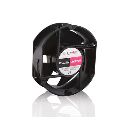 Plastim PF17250R220 ,Ebat 172x150x51mm,Besleme 220vac 0.23A 37W,Hava 255-Cfm,Rulmanlı,2-Kablo Fan