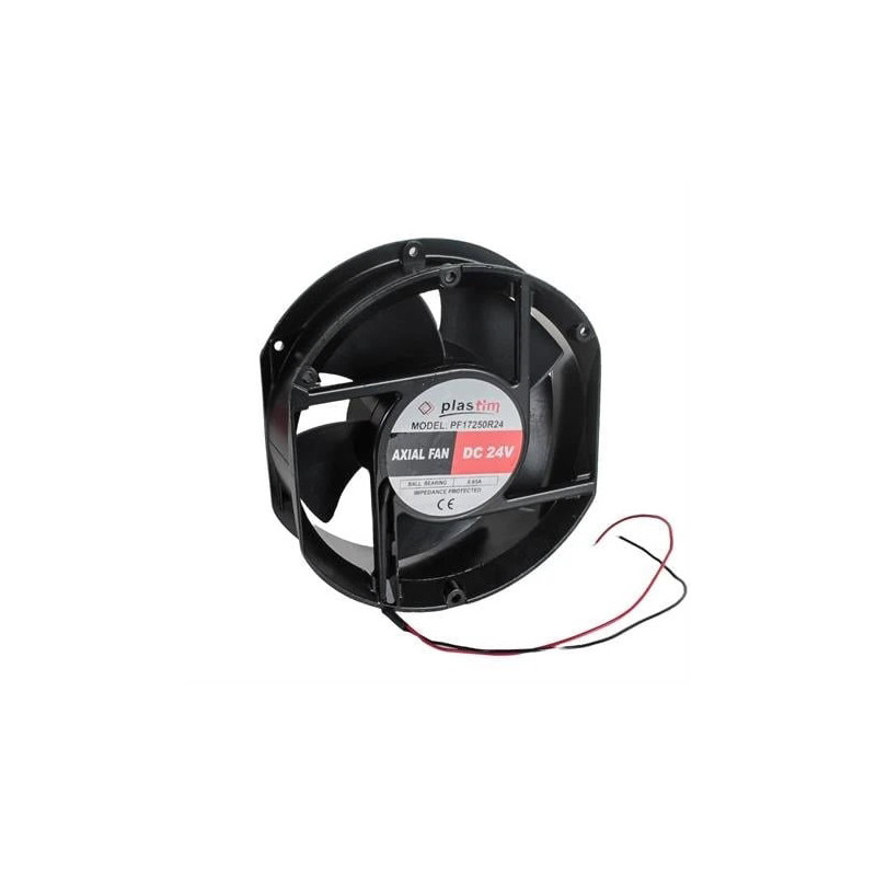 Plastim PF17250R24DC ,Ebat 172x150x51mm,Besleme 24vdc 0.65A 15.60W,Hava 272-Cfm,Rulmanlı,2-Kablo Fan