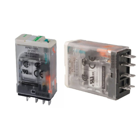Schneider RPM11BD ,Bobin 24vdc,Kontak 1A1K 15 Amper,Led,Büyük-5pin,Röle
