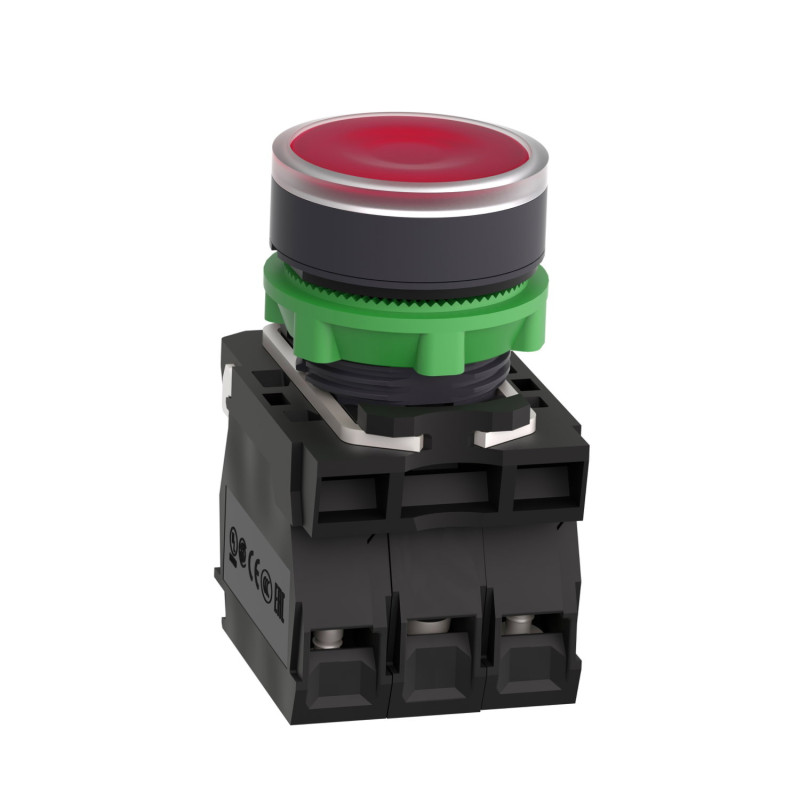 Schneider XB5AW34B5 ,Montaj 22mm,Kontak-1A1K,Kırmızı-24v Yaylı,M22 Buton