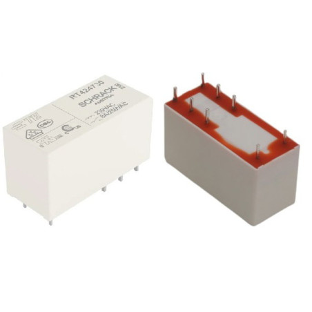 Schrack RT424730 ,Bobin 220vac,Kontak 2A2K 8 Amper,İnce-8pin,Röle