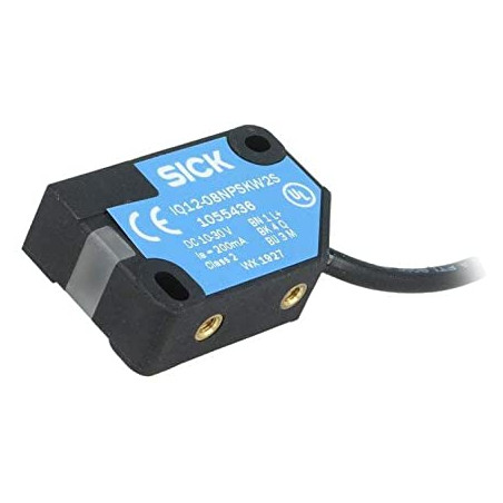 Sick IQ12-08NPSKW2S 1055436 ,Ebat 40x16x12mm,Ölçüm 8mm,Çıkış PNP-NO,Besleme 10v..30vdc,3-Kablo Endüktif Metal Sensör