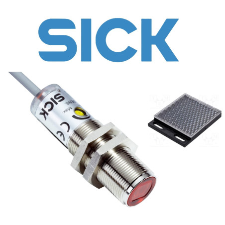 Sick VL180-2P41131 6041818 ,Ebat M18x63mm,Ölçüm 7mt,Çıkış PNP-NO NC,Besleme 10v..30vdc,4-Kablo,Reflektör Fotosel