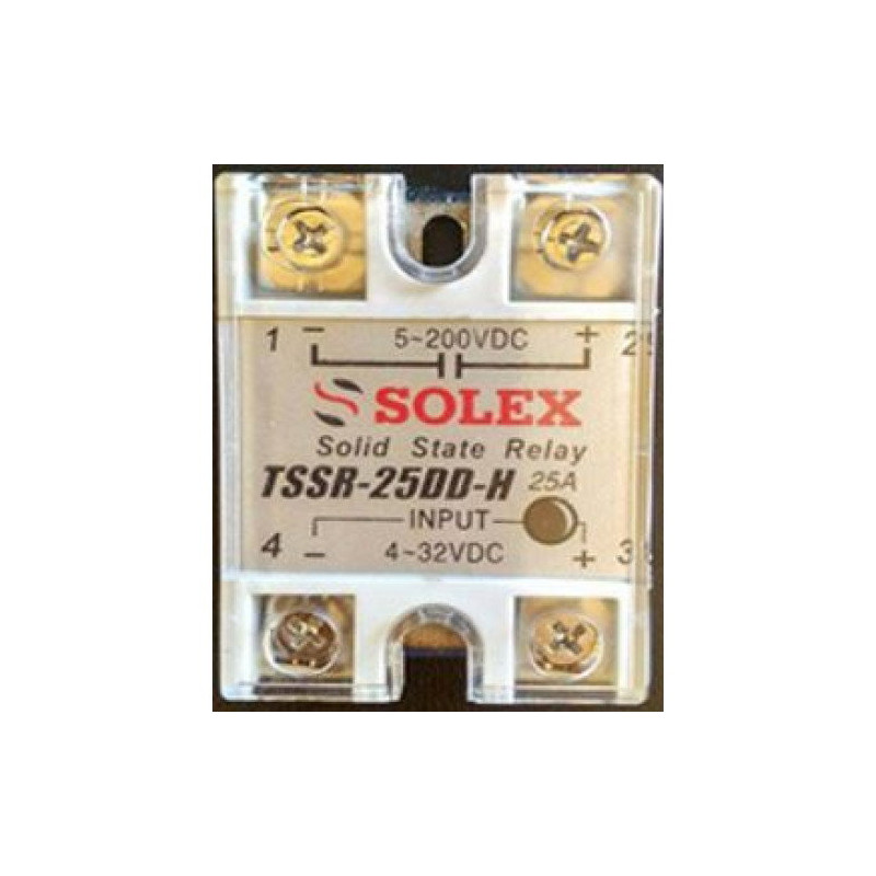 Soljex TSSR-25DD-H ,Güç 12v..250vdc 25 Amper,Kontrol 3v..30vdc,1-Faz,Dc-Dc,Solid State Röle