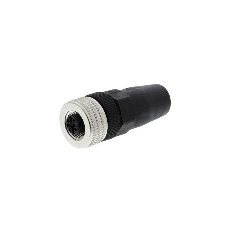 Zhong M12PG-4A ,Düz Seyyar,M12 4pin Dişi,A-CODE,Soket Konnektör
