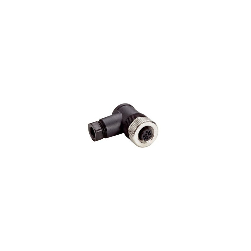 Zhong M12PG-5D ,Açılı Seyyar,M12 5pin Dişi,A-CODE,Soket Konnektör