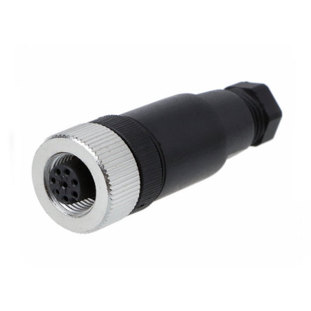 Zhong M12PG-8A ,Düz Seyyar,M12 8pin Dişi,A-CODE,Soket Konnektör