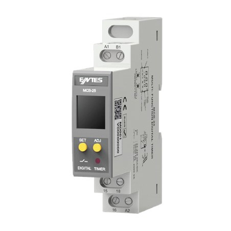 Entes MCB-25 ,Ray Dın,Besleme 24v..220vac dc,Kontak-1A1K,Multi Zaman Röle