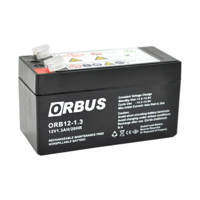 Orbus ORB12-1.3 ,Ebat 96x42x52mm,12v 1.3ah Kuru Akü