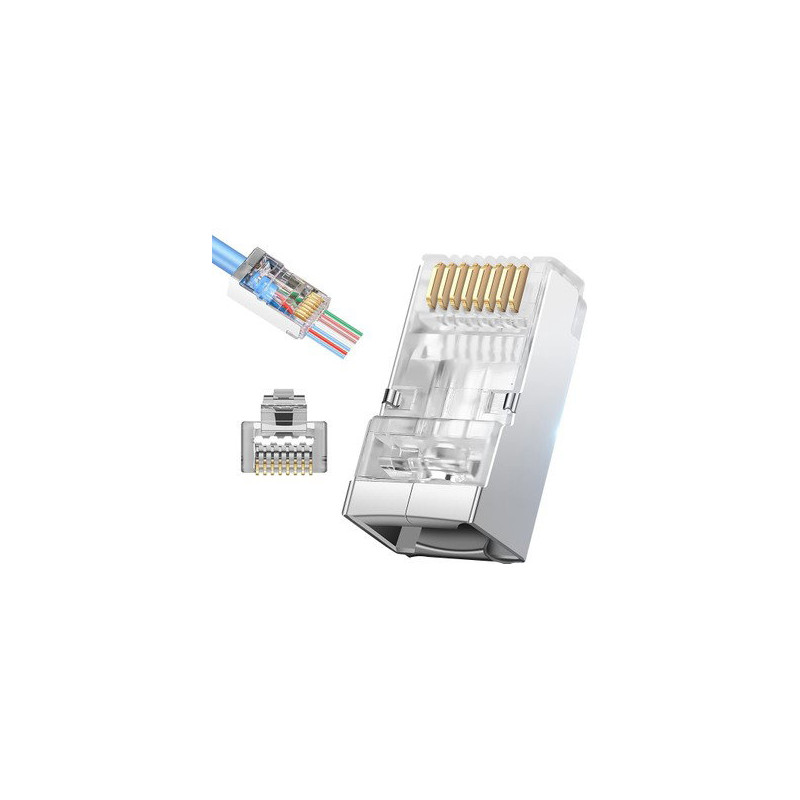 Polaxtor PLX-22168A ,RJ45-8P8C Metal Açık Uç Ethernet Soket