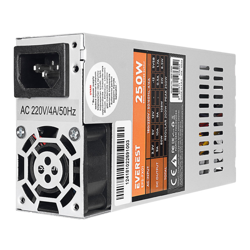 Everest EPS-FX01 ,180v..220vac 50hz 12vdc 9a, 5vdc 10a, 3.3vdc 9a Güç Kaynağı