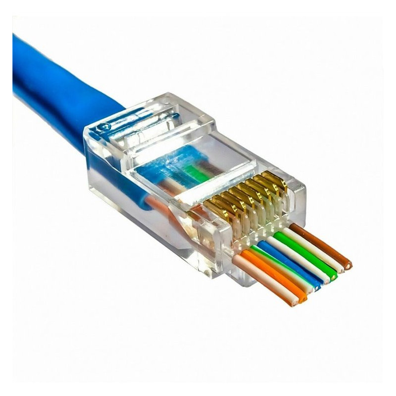Opron APX-EZPLUG ,RJ45-8P8C,Plastik Açık Uç,CAT6 Ethernet Soket