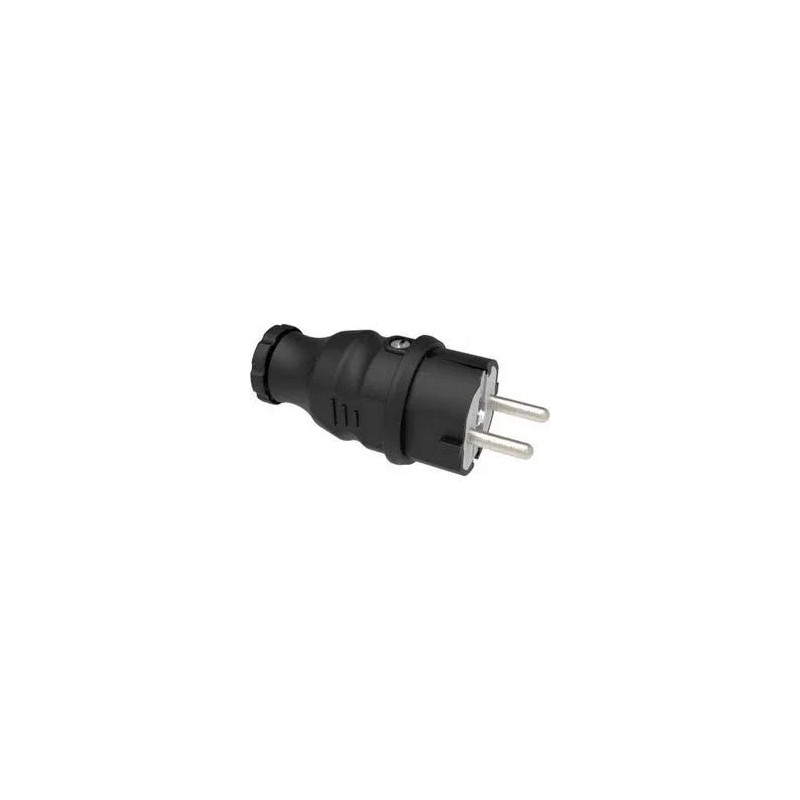 Bemis BK1-1402-2011 ,1-Fa 2P PE,16-Amper,Siyah Düz Kauçuk Fiş