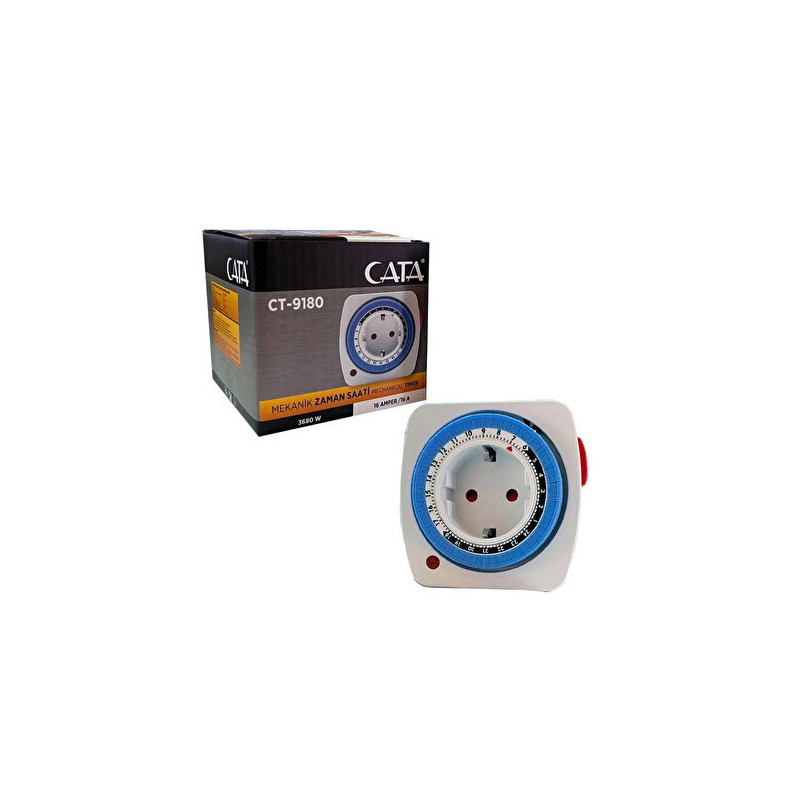 Cata CT-9180 ,220vac Mekanik Ayarlı,Zaman Ayarlı Priz