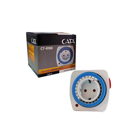 Cata CT-9180 ,220vac Mekanik Ayarlı,Zaman Ayarlı Priz