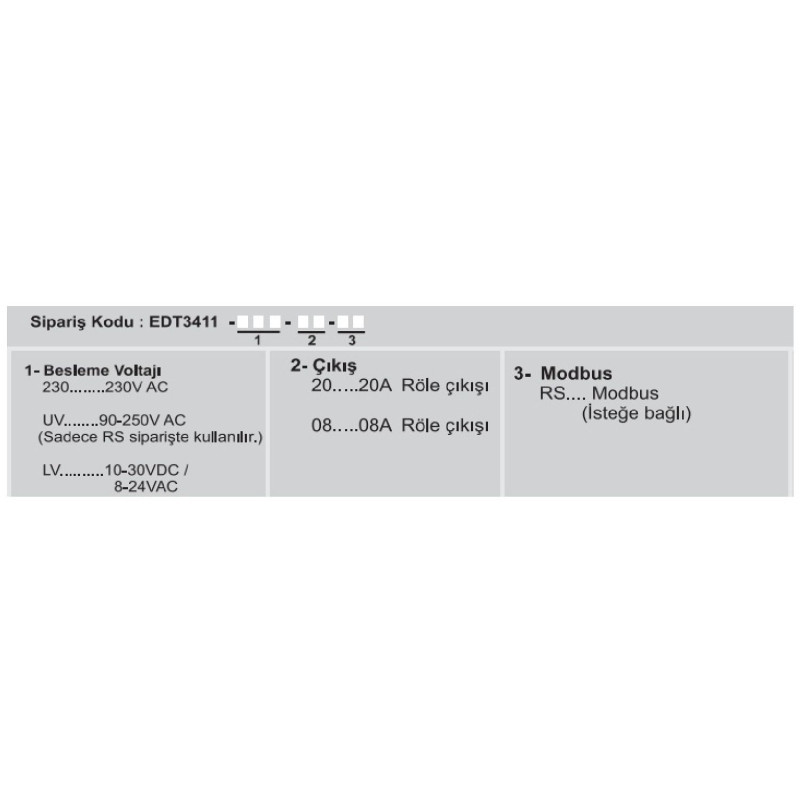 Enda EDT3411-230-08 ,Ebat 77x35mm,Besleme 220vac,Sensör NTC,Çıkış Kontak-2A1K 20 Amper,Defrost,Isı Kontrol Termostat