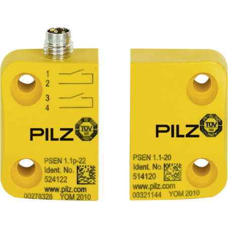 Pilz PSEN 1.1P-22 504222 ,Kübik 8mm Kontak-2A M8 4pin Manyetik Kapı Güvenlik Sivic ,Ebat 45x26x13mm,Ölçüm 8mm,Kontak-1A1K,Soket 