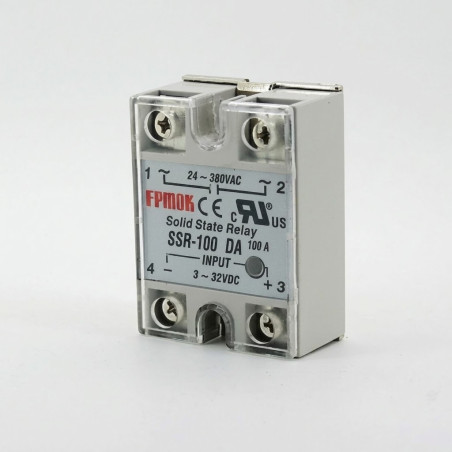 Fpmok SSR100DA ,Güç 1-Faz 380vac 100 Amper,Kontrol 3v..30vdc,1-Faz,Dc-Ac,Solid State Röle