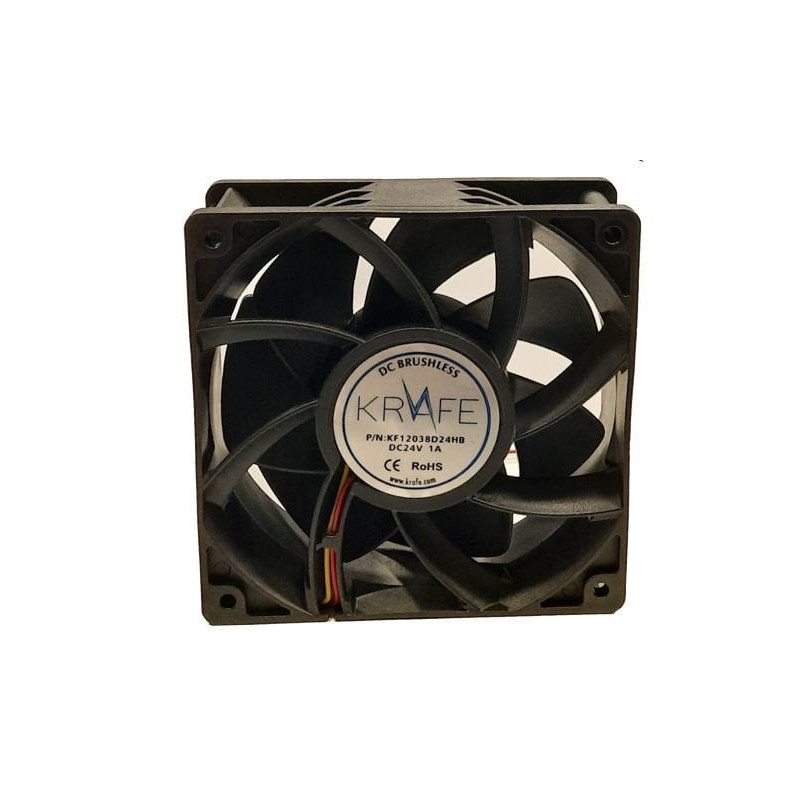 Krafe KF12038D24HB ,Ebat 120x38mm,Besleme 24vdc 1A 11W,Hava 130-Cfm,3-Kablo Fan