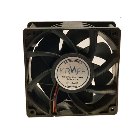 Krafe KF12038D24HB ,Ebat 120x38mm,Besleme 24vdc 1A 11W,Hava 130-Cfm,3-Kablo Fan