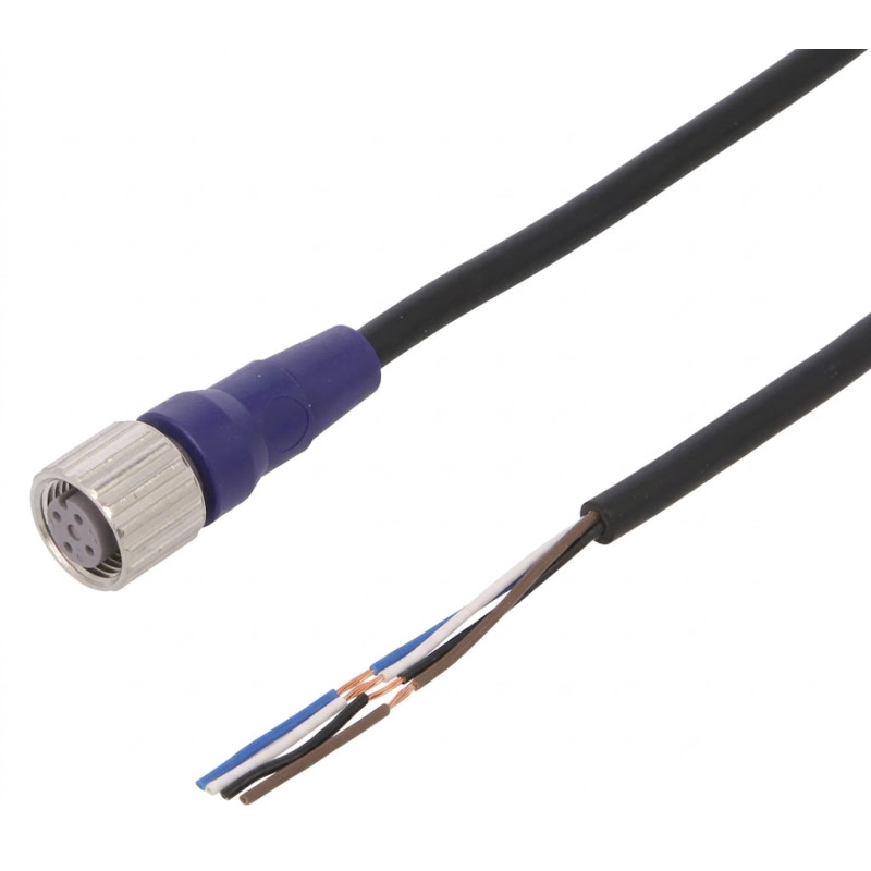 Omron XS2F-LM12PVC4S2M ,Soket Düz M12 4pin,4-Kablo 2mt,Pvc Sensör Kablo