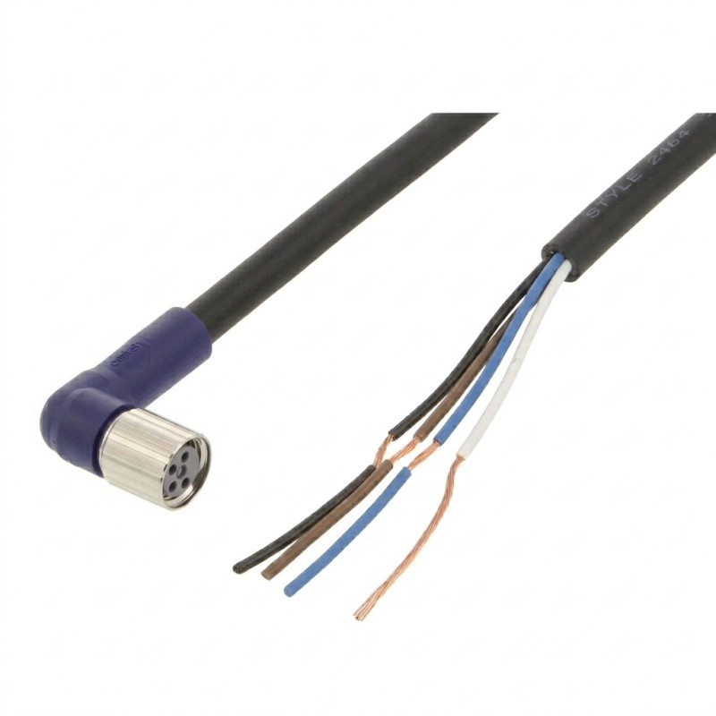 Omron XS3F-LM8PVC4A2M ,Soket Açılı M8 4pin,4-Kablo 2mt,Pvc Sensör Kablo