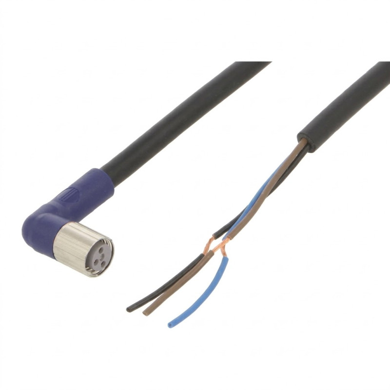 Omron XS3F-LM8PVC3A5M ,Soket Açılı M8 3pin,3-Kablo 5mt,Pvc Sensör Kablo