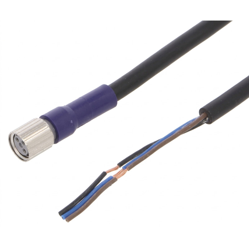 Omron XS3F-LM8PVC3S2M ,Soket Düz M8 3pin,3-Kablo 2mt,Pvc Sensör Kablo