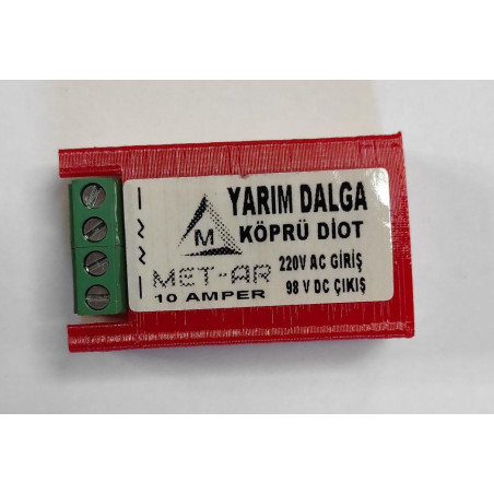 Met-Ar 220-98-10A-4 ,Giriş 220vac,Çıkış 98vdc 10 Amper,Yarım Dalga,Fren Diyot Modül