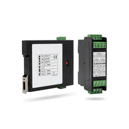 Tekon UT18-1 11 ,Besleme 24vdc,Giriş 4..20mA,Çıkış 4.20mA 4..20mA,Universal Sinyal Konverter